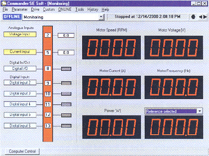Control Techniques Commander SE SE Soft Monitoring Software.