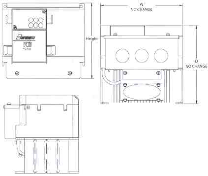 Dimensions for PC 10 Mini Vector AC Drive NEMA 1 Kit