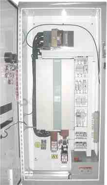 DC Drive Cabinet w/Operator Devices and 12,000BTU Air Conditioner Mounted on Door.