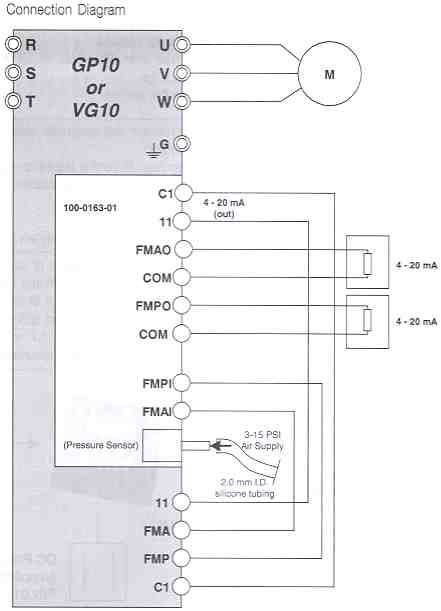 Connection Diagram Air Pressure Sensor + V/I Converter Output Card