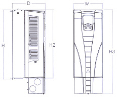 Dimensions: ACS550 NEMA 1 R1 through R6 Frame Size